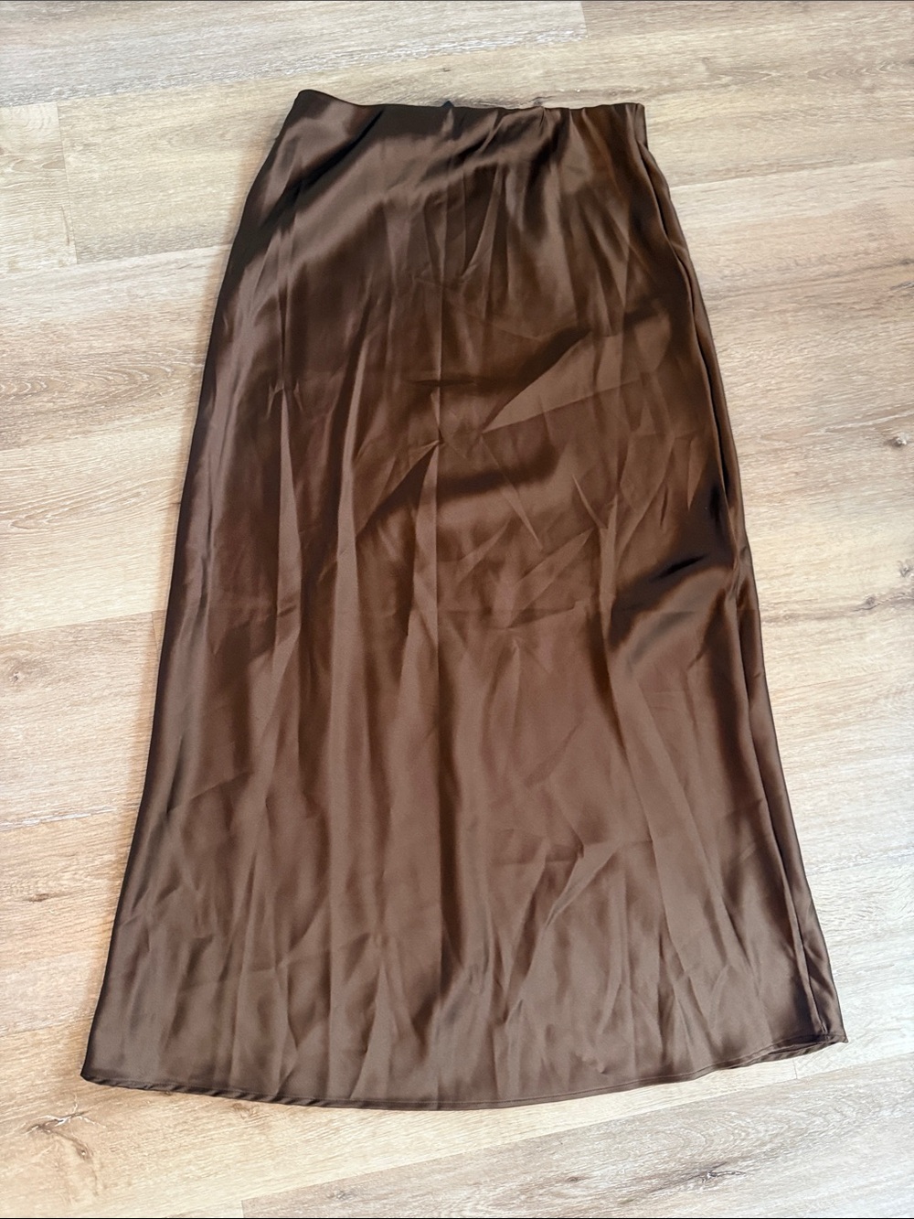 Renee C. Brown Satin Maxi Slip Skirt